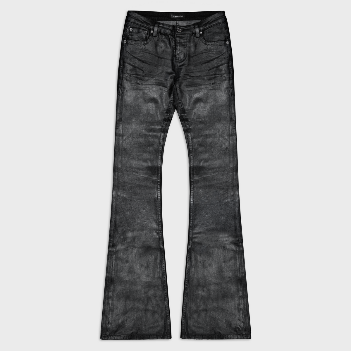 SKINNY FLARED JEANS IN LACQUER NOIR DENIM