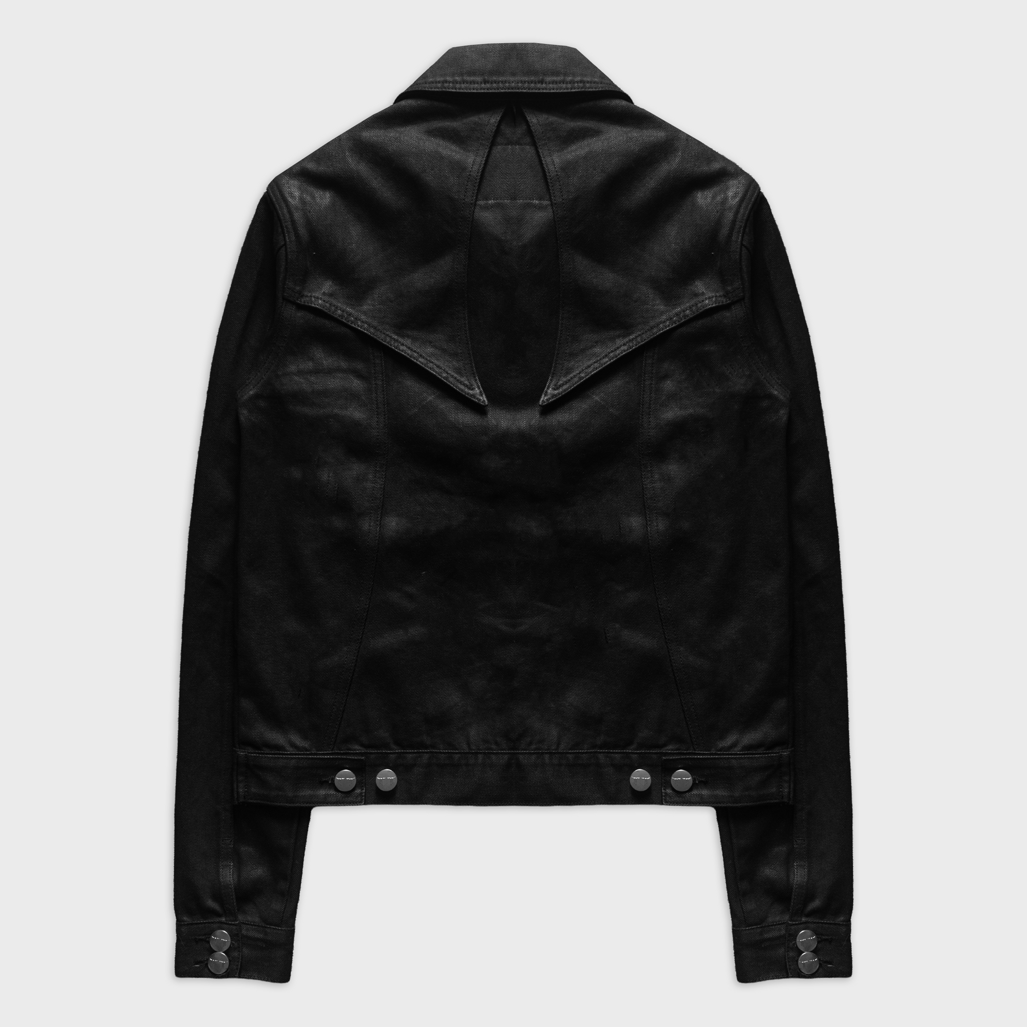 SIGNATURE TRUCKER JACKET IN WAXED NOIR DENIM