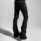 BACKSTAGE V3 FLARED JEANS IN WAXED SELVEDGE CHARCOAL DENIM
