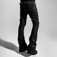 BACKSTAGE V3 FLARED JEANS IN WAXED SELVEDGE CHARCOAL DENIM