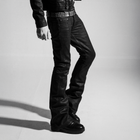 BACKSTAGE V3 FLARED JEANS IN WAXED SELVEDGE CHARCOAL DENIM