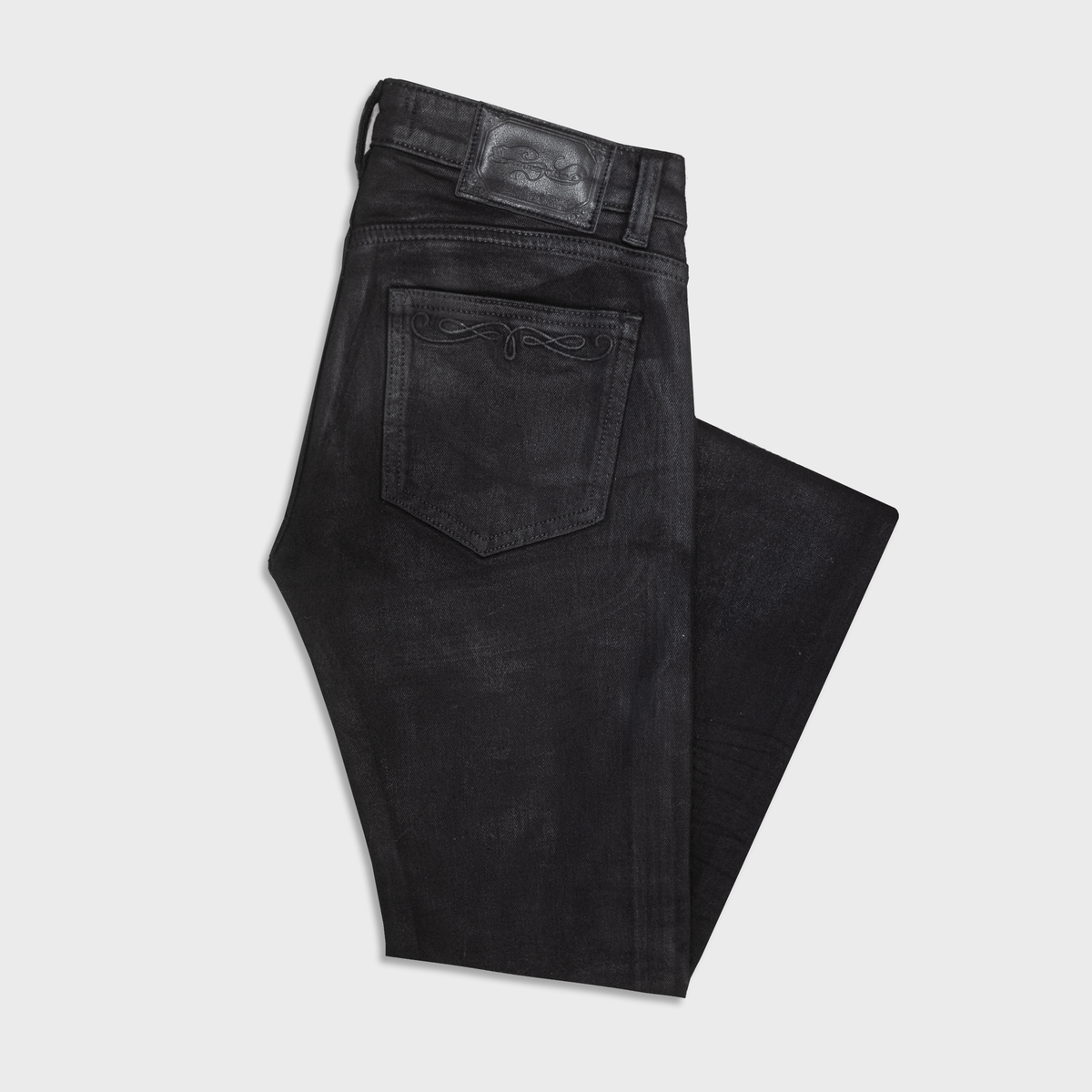 SKINNY BOOTCUT JEANS IN SOFT WAXED NOIR DENIM