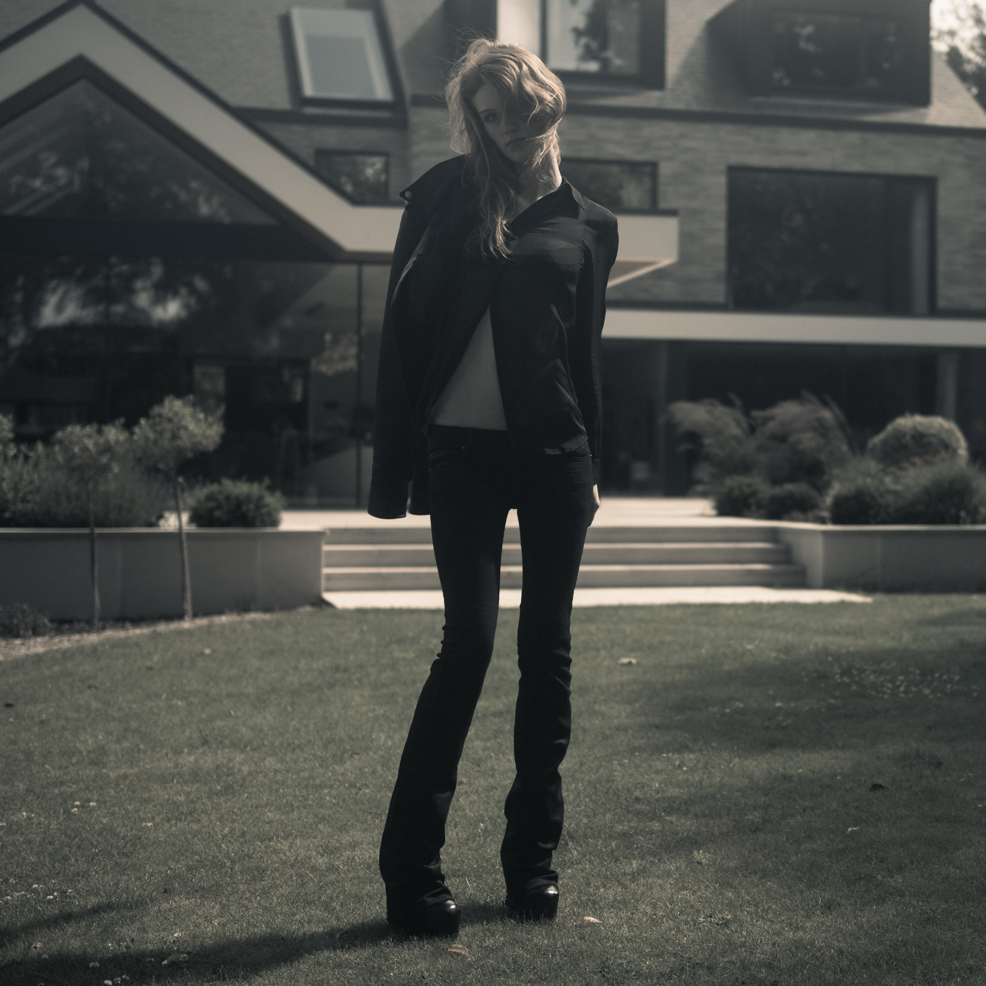 SKINNY BOOTCUT JEANS IN SOFT WAXED NOIR DENIM