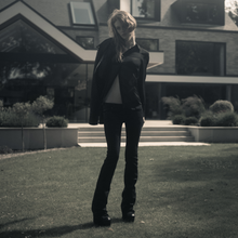 SKINNY BOOTCUT JEANS IN SOFT WAXED NOIR DENIM