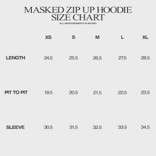 MASKED ZIP UP HOODIE IN DEEP GREY COTTON