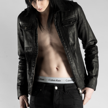 BACKSTAGE JACKET IN WAXED SELVEDGE NOIR DENIM