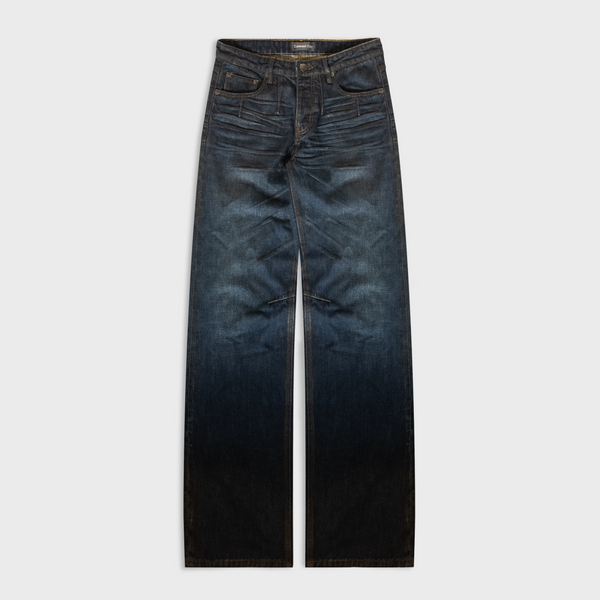 BAGGY JEANS IN MUD WAXED SELVEDGE DENIM | LAMENTIST
