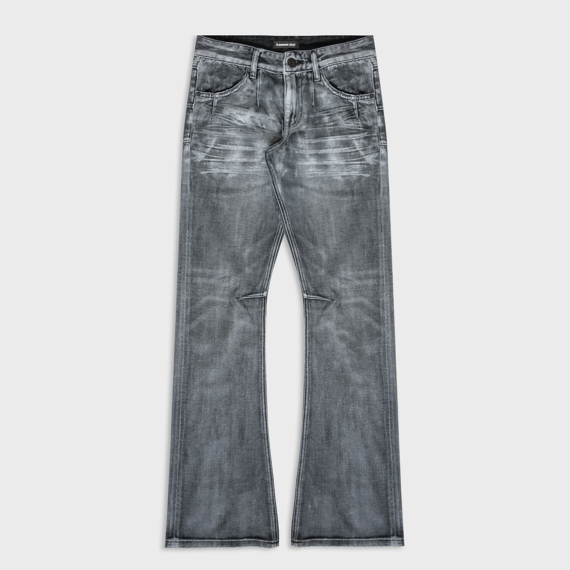BLACK ICE BOOTCUT JEANS IN WAXED GREY DENIM | LAMENTIST BLACK ICE BOOTCUT JEANS IN WAXED GREY DENIM | LAMENTIST
