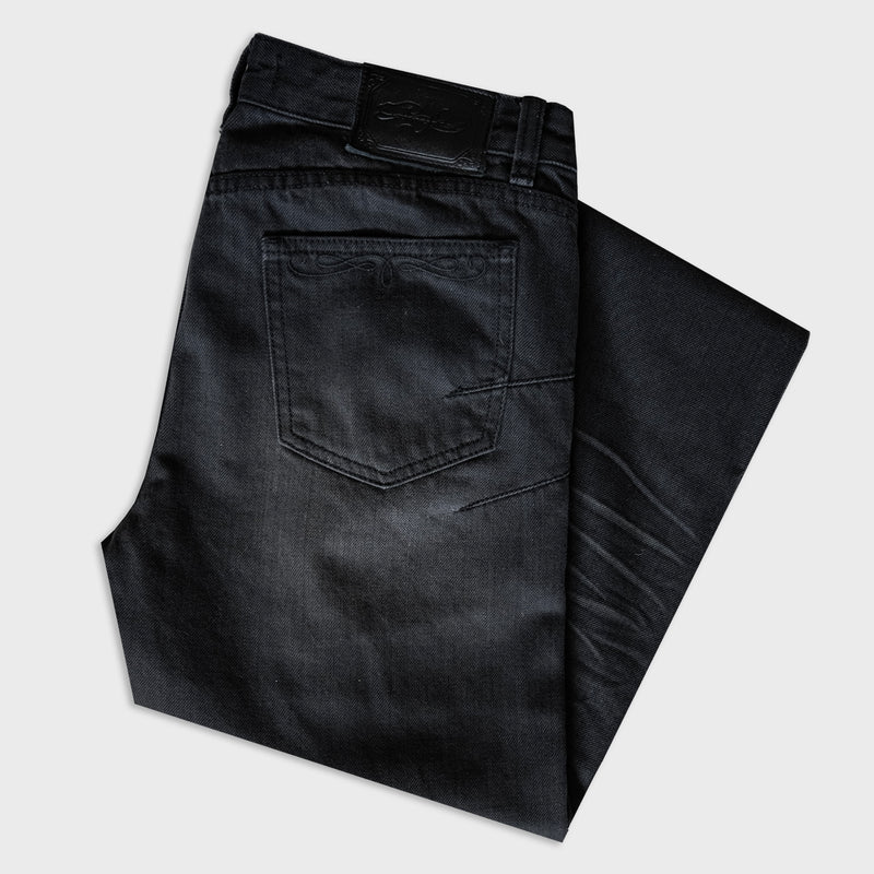 CLAWMARK BOOTCUT JEANS IN WASHED GREY SELVEDGE DENIM