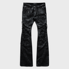 AVA LACE FLARED JEANS IN SELVEDGE NOIR DENIM