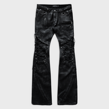 AVA LACE FLARED JEANS IN SELVEDGE NOIR DENIM