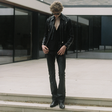 BOOTCUT JEANS IN NOIR WAXED SELVEDGE JAPANESE DENIM
