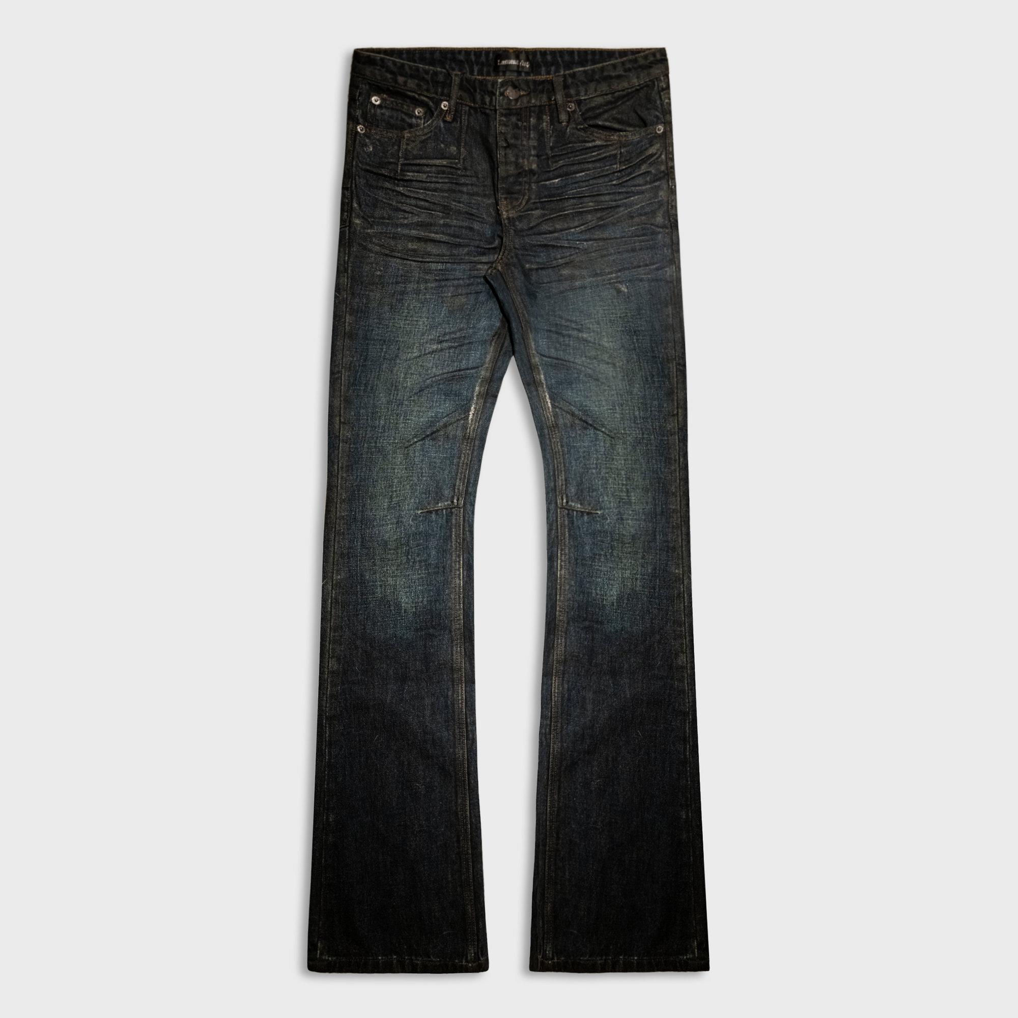 MUD WAX BOOTCUT DENIM IN WAXED INDIGO SELVEDGE DENIM | LAMENTIST MUD WAX BOOTCUT DENIM IN WAXED INDIGO SELVEDGE DENIM | LAMENTIST